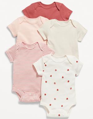 Unisex Bodysuit 5-Pack for Baby pink