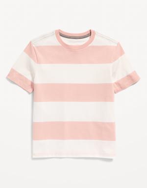 Old Navy Softest Short-Sleeve Striped T-Shirt for Boys pink