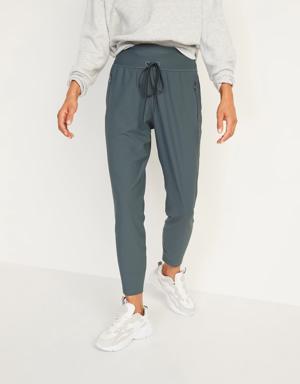 Old Navy High-Waisted PowerSoft Zip Jogger Pants for Women green