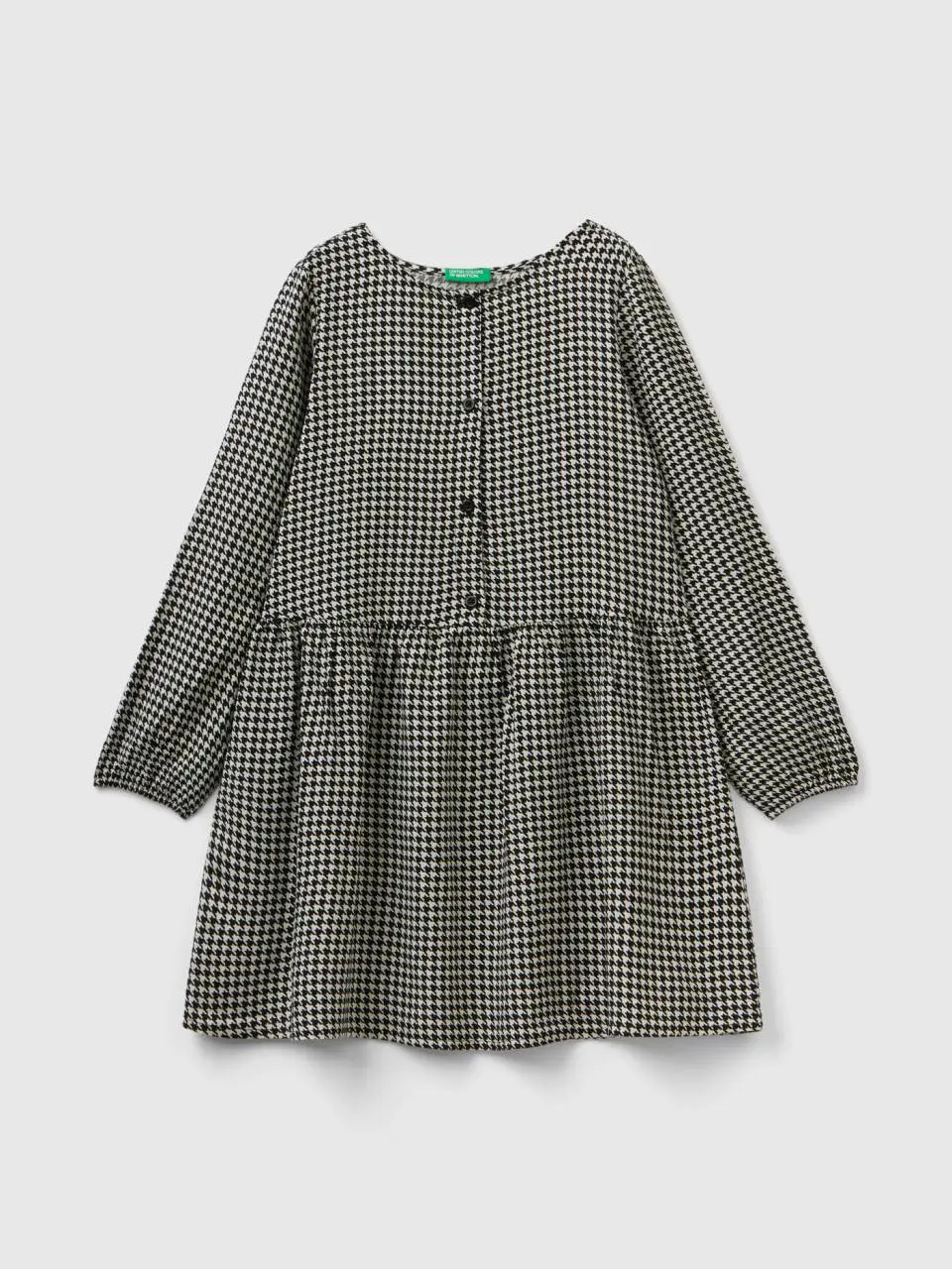 Benetton houndstooth dress in sustainable viscose. 1