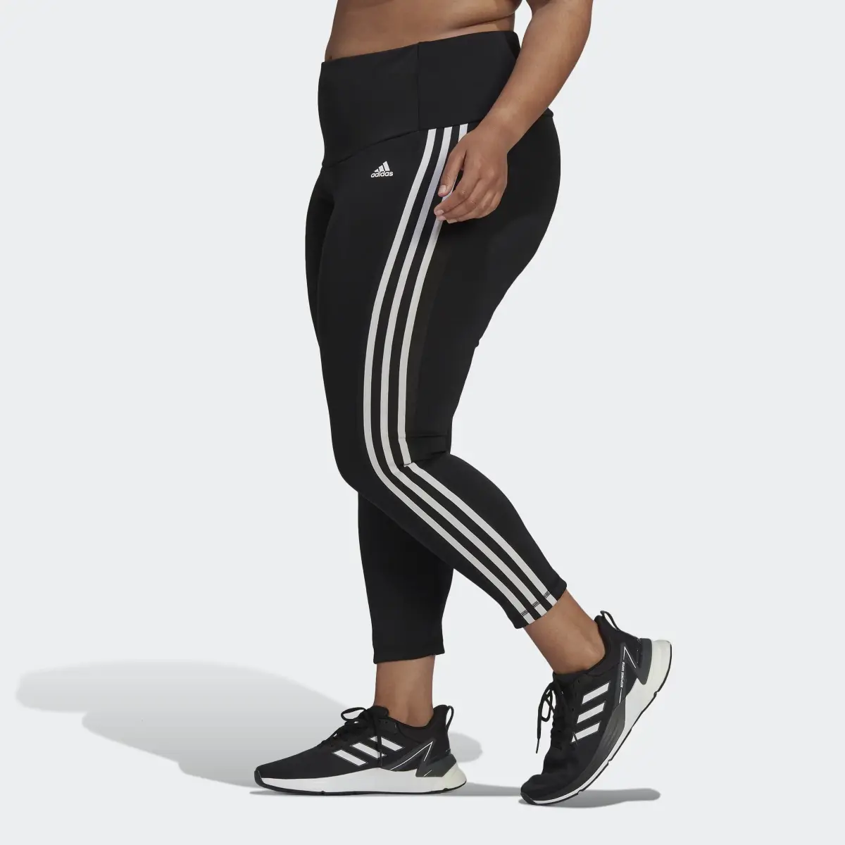 Adidas Designed to Move High-Rise 3-Stripes 7/8 Sport Leggings (Plus Size). 2