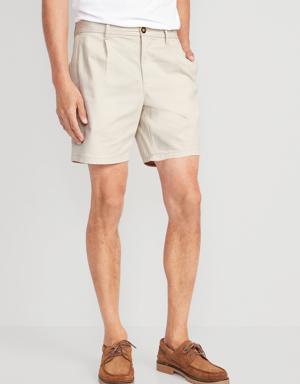 Slim Built-In Flex Ultimate Chino Pleated Shorts -- 7-inch inseam beige