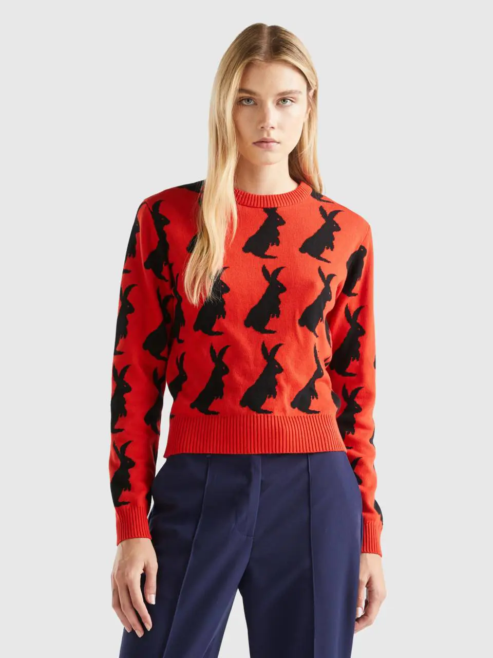 Benetton sweater with bunny pattern. 1