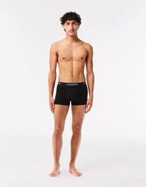 Lacoste Pack de 3 cuecas tipo boxers justos casuais em preto para homem