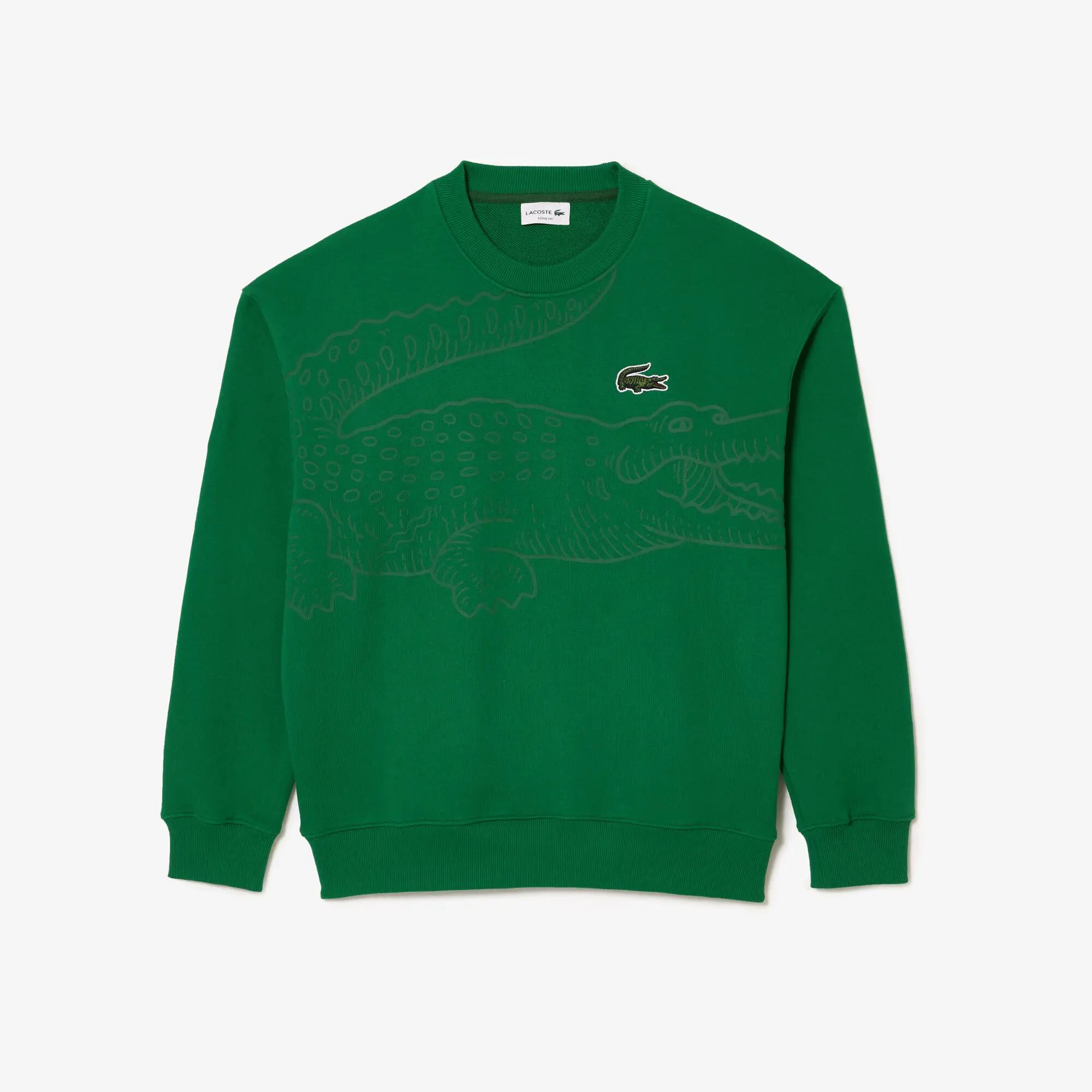 Lacoste Men’s Lacoste Round Neck Loose Fit Croc Print Jogger Sweatshirt. 2