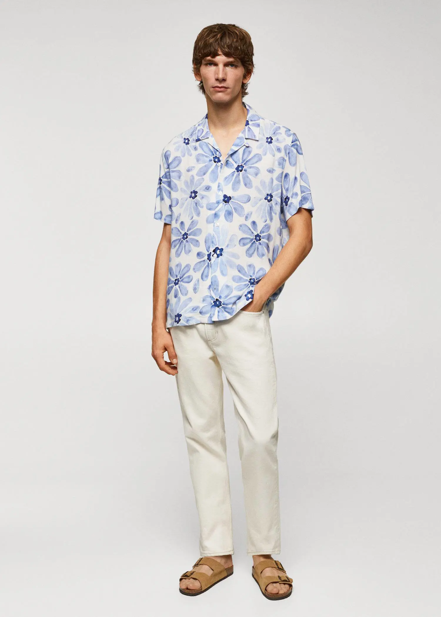 Mango Bowling-collar floral-print shirt. 2