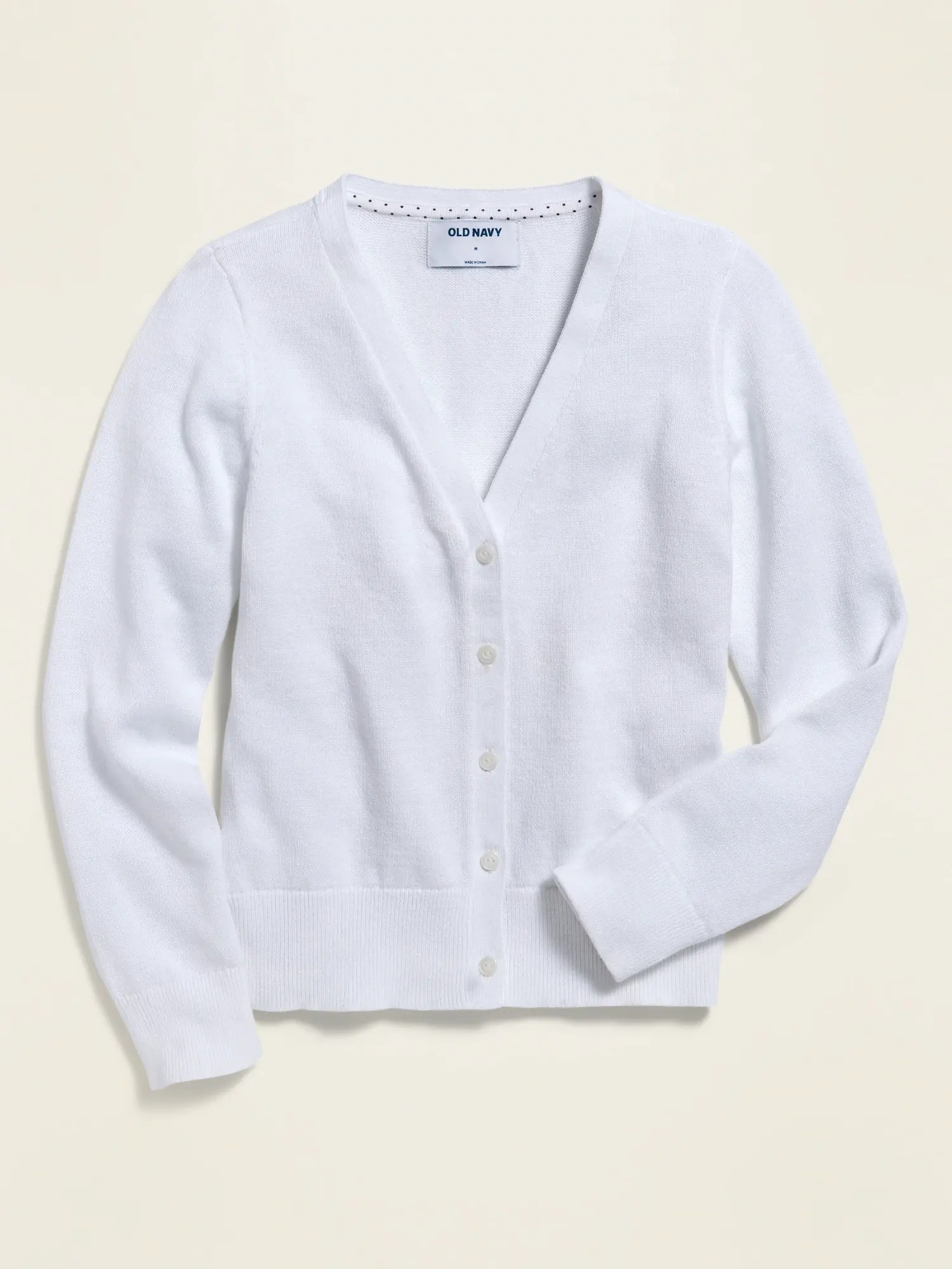 Old Navy Uniform V-Neck Cardigan for Girls white. 1