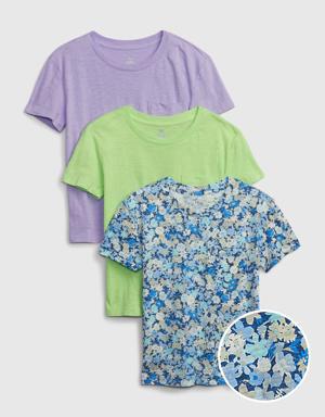 Kids 100% Organic Cotton Pocket T-Shirt (3-Pack) blue
