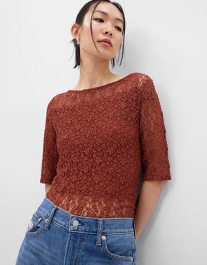 Gap Floral Lace Top brown