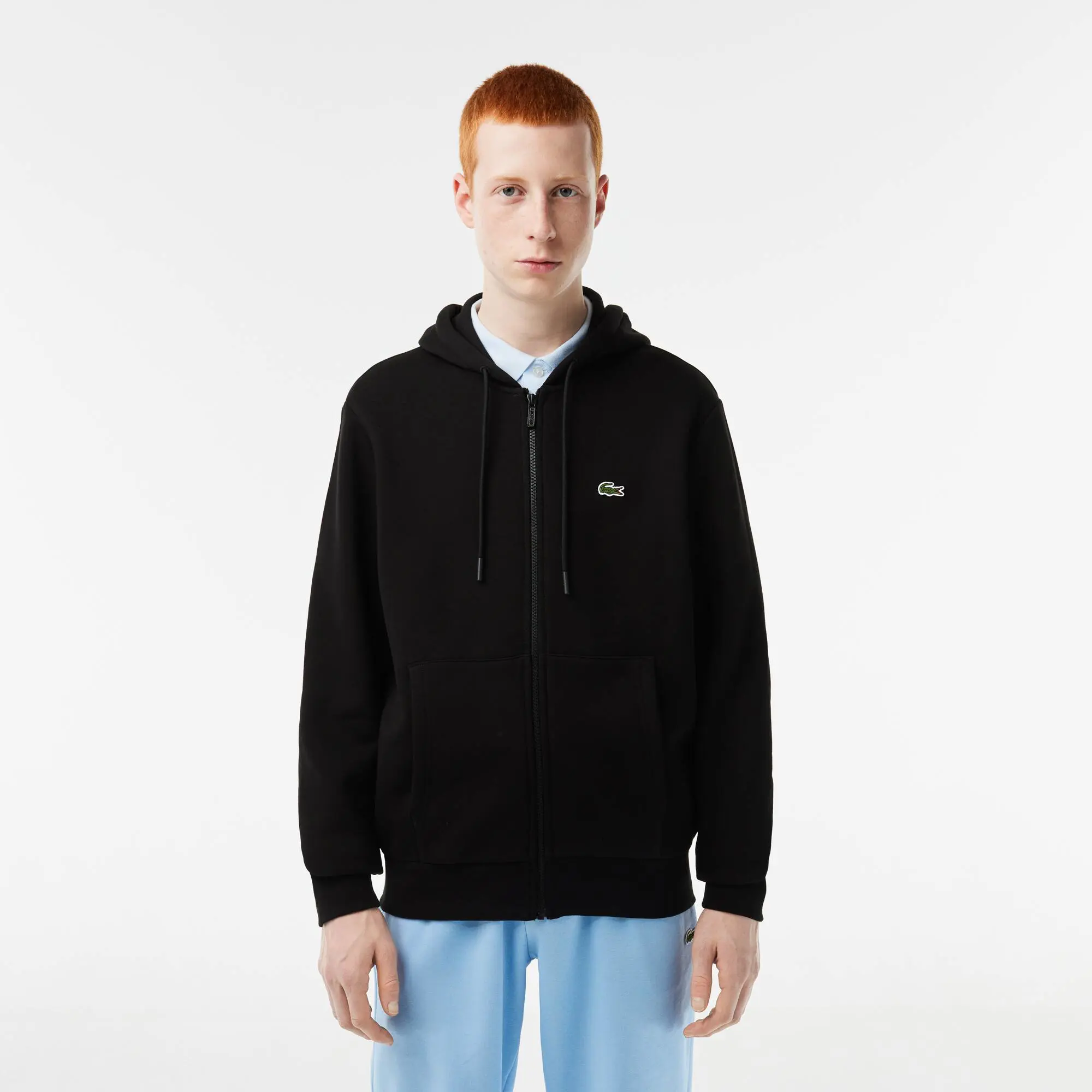 Lacoste Men's Kangaroo Pocket Zip-Up Fleece Hoodie. 1 Lacoste Men's Kangaroo Pocket Zip-Up Fleece Hoodie. 1
