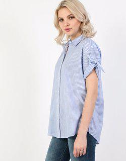 Blue Woman Short Sleeve Shirt