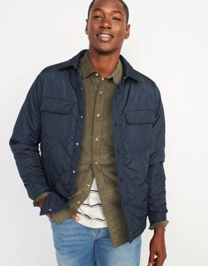 Water-Resistant Onion-Quilted Shacket for Men blue