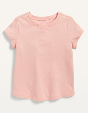 Unisex Solid Short-Sleeve T-Shirt for Toddler pink