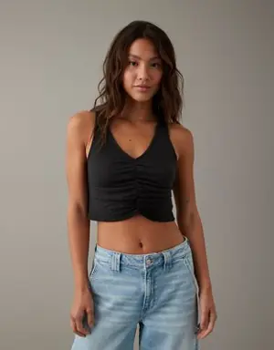Cropped Cinch-Front Tank Top