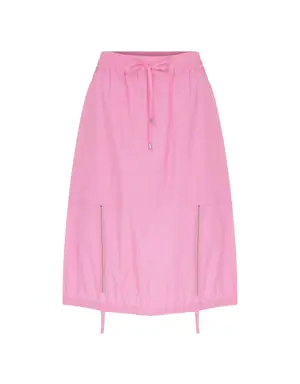 Zipper Detailed Pocket Midi Length Skirt Pink - 4 / Pink