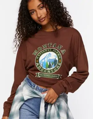 Forever 21 Montana National Park Graphic Tee Brown/Multi
