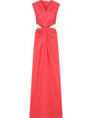 Pink Chain Detailed Evening Dress