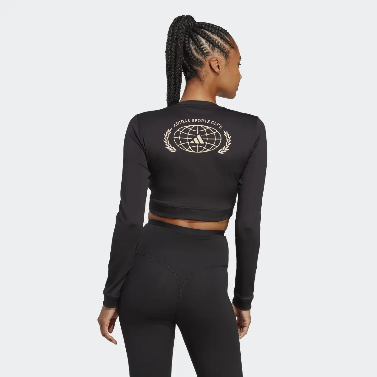 Adidas Sports Club Long-Sleeve Top Crop Top. 3