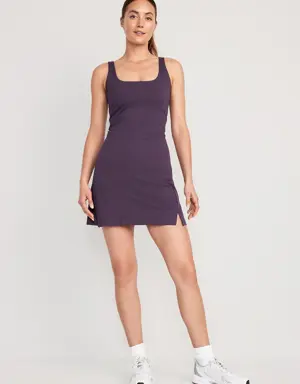 Old Navy PowerSoft Square-Neck Athletic Dress purple