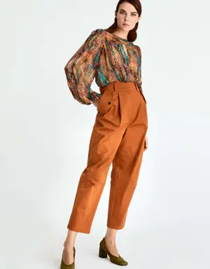 High Waisted Cropped Trouser
