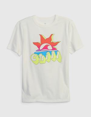 Kids 100% Organic Cotton Graphic T-Shirt white