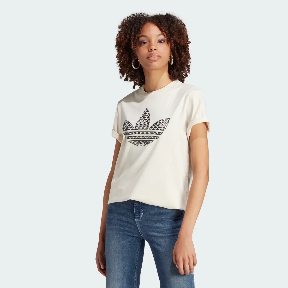 Adidas Trefoil Monogram Infill Tee. 2