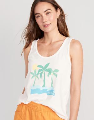 Old Navy Logo Graphic Tank Top for Women white