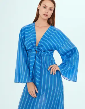 Striped dress with knot detail