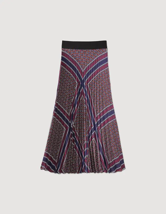 Sandro Printed pleated long skirt. 2