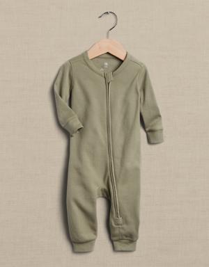Banana Republic Essential SUPIMA® Long-Sleeve One-Piece for Baby green