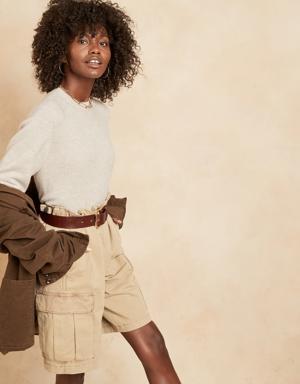 Petite Aire Crew-Neck Sweater beige