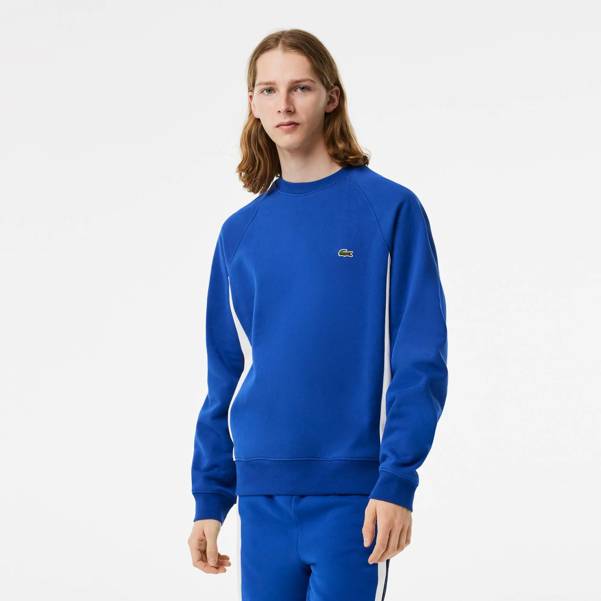 Lacoste Men’s Lacoste Brushed Fleece Colourblock Sweatshirt. 1