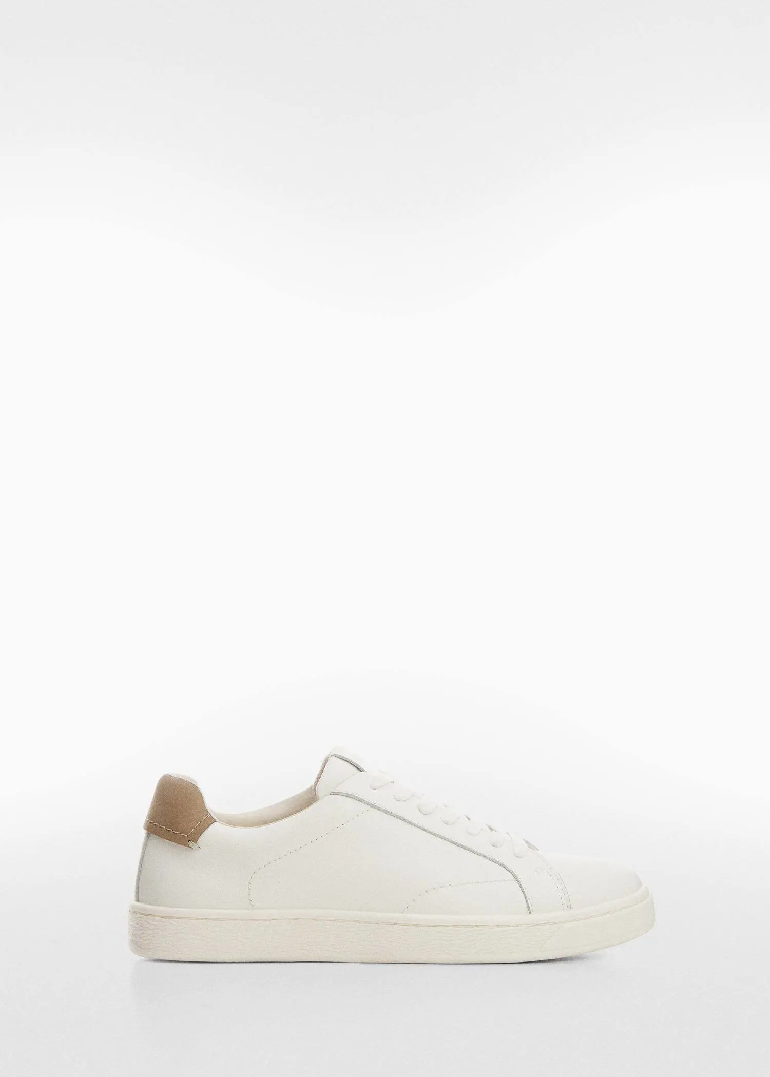 Mango Contrasting panel leather sneakers. 1