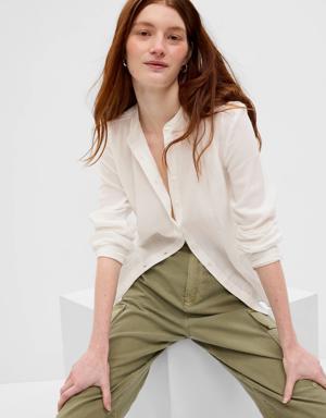 Gap Crinkle Gauze Shirt white