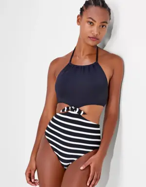 Breton Stripe High Neck Monokini