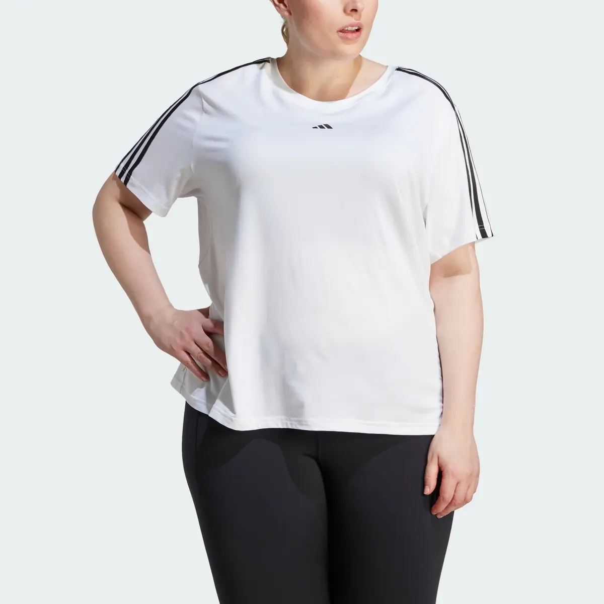 Adidas AEROREADY Train Essentials 3-Stripes T-Shirt (Plus Size). 1