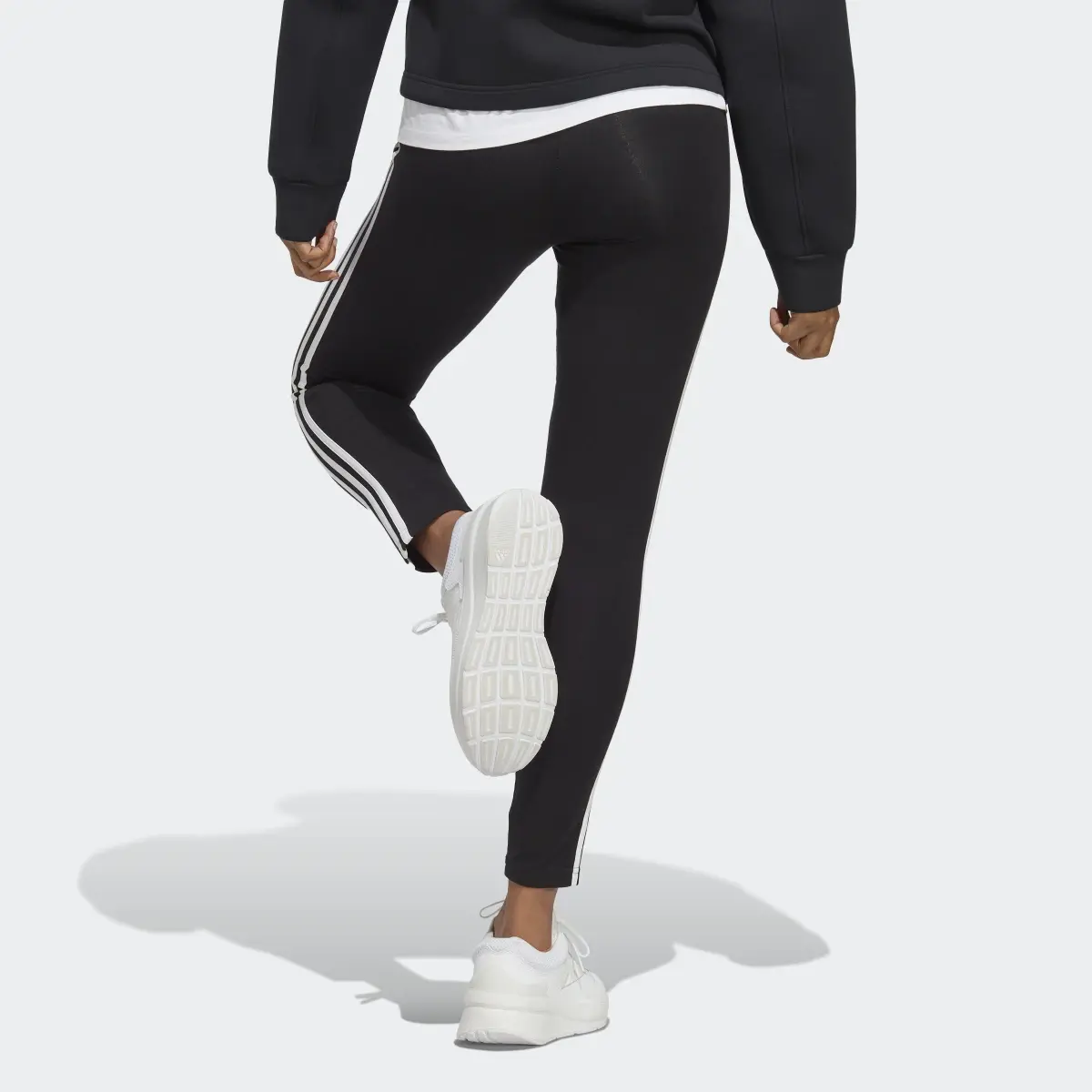 Adidas Essentials 3-Stripes High-Waisted Single Jersey Leggings. 2
