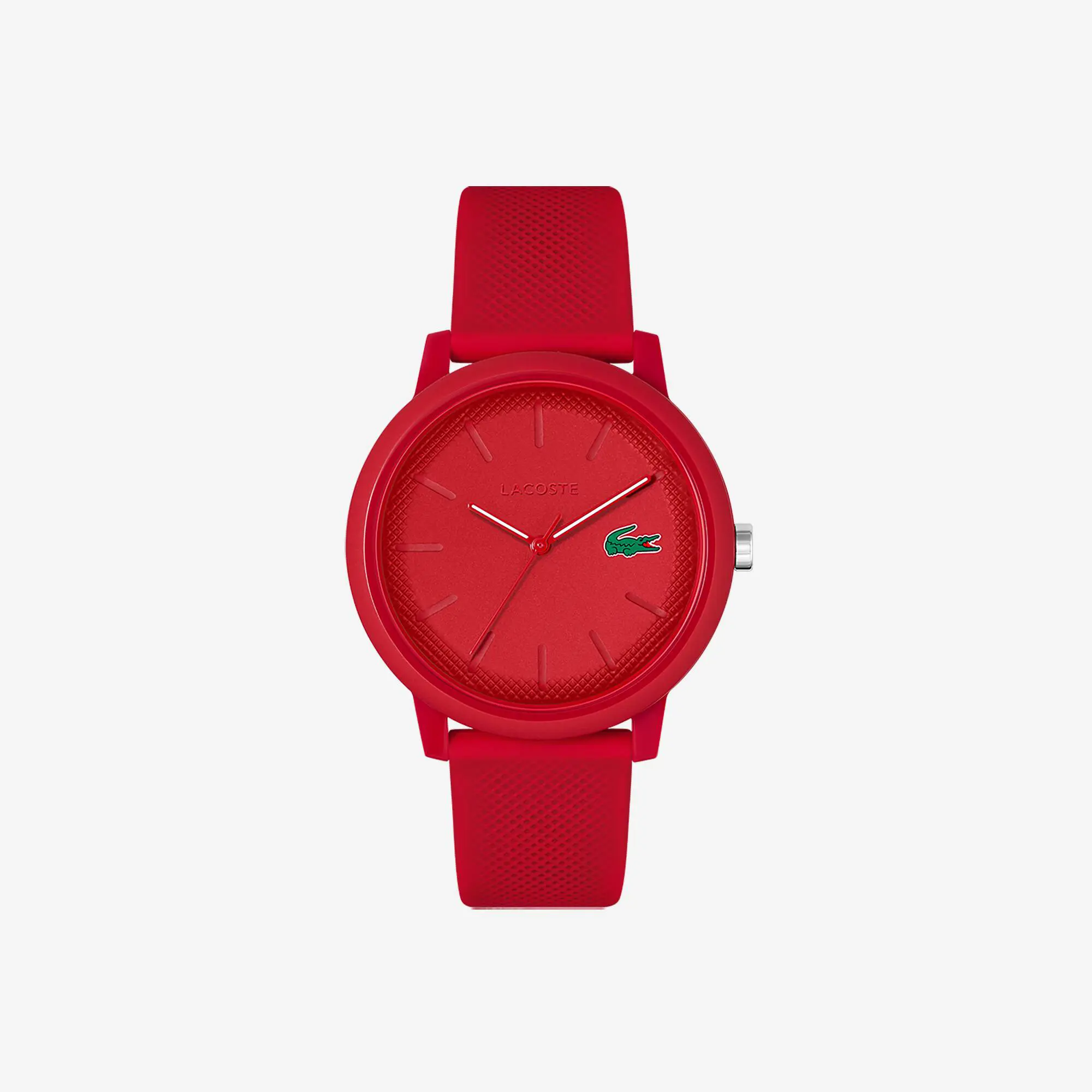 Lacoste Men’s Lacoste.12.12 Red Silicone Strap Watch. 1