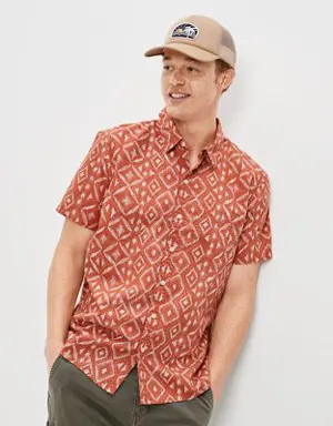 Printed Button-Up Resort Shirt