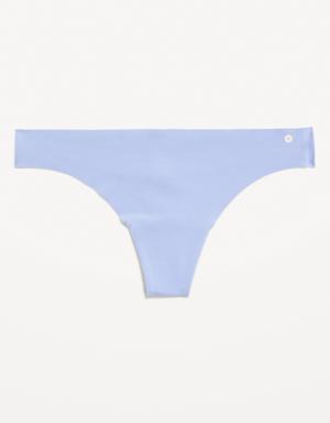 Low-Rise Soft-Knit No-Show Thong Underwear blue
