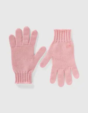 gloves in stretch wool blend