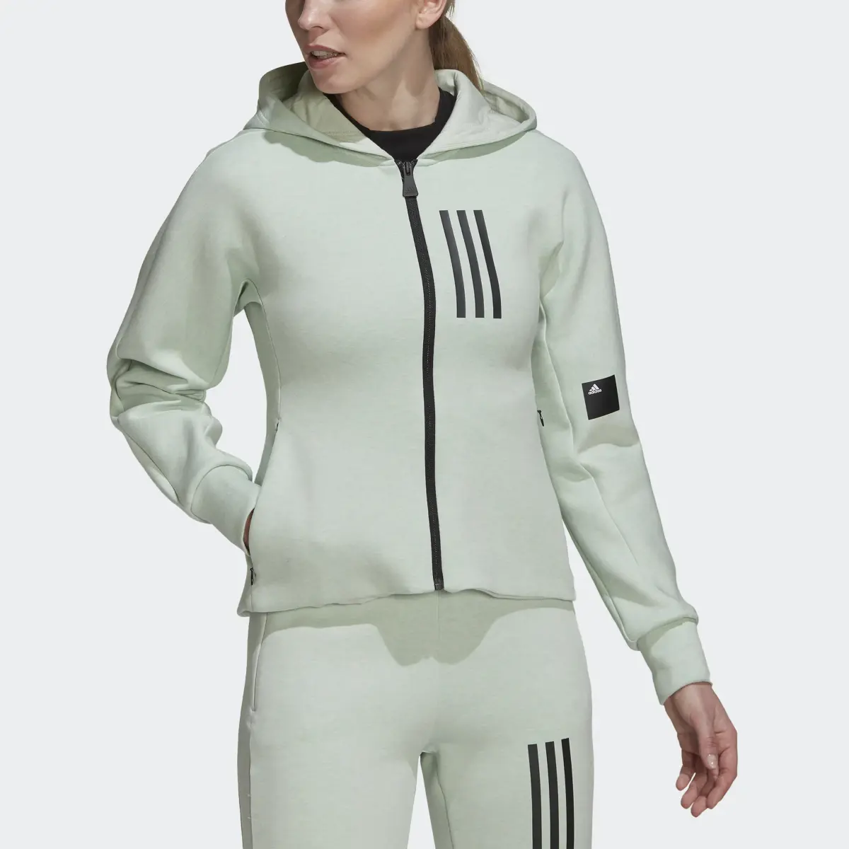 Adidas Veste à capuche entièrement zippée à la coupe slim Mission Victory. 1