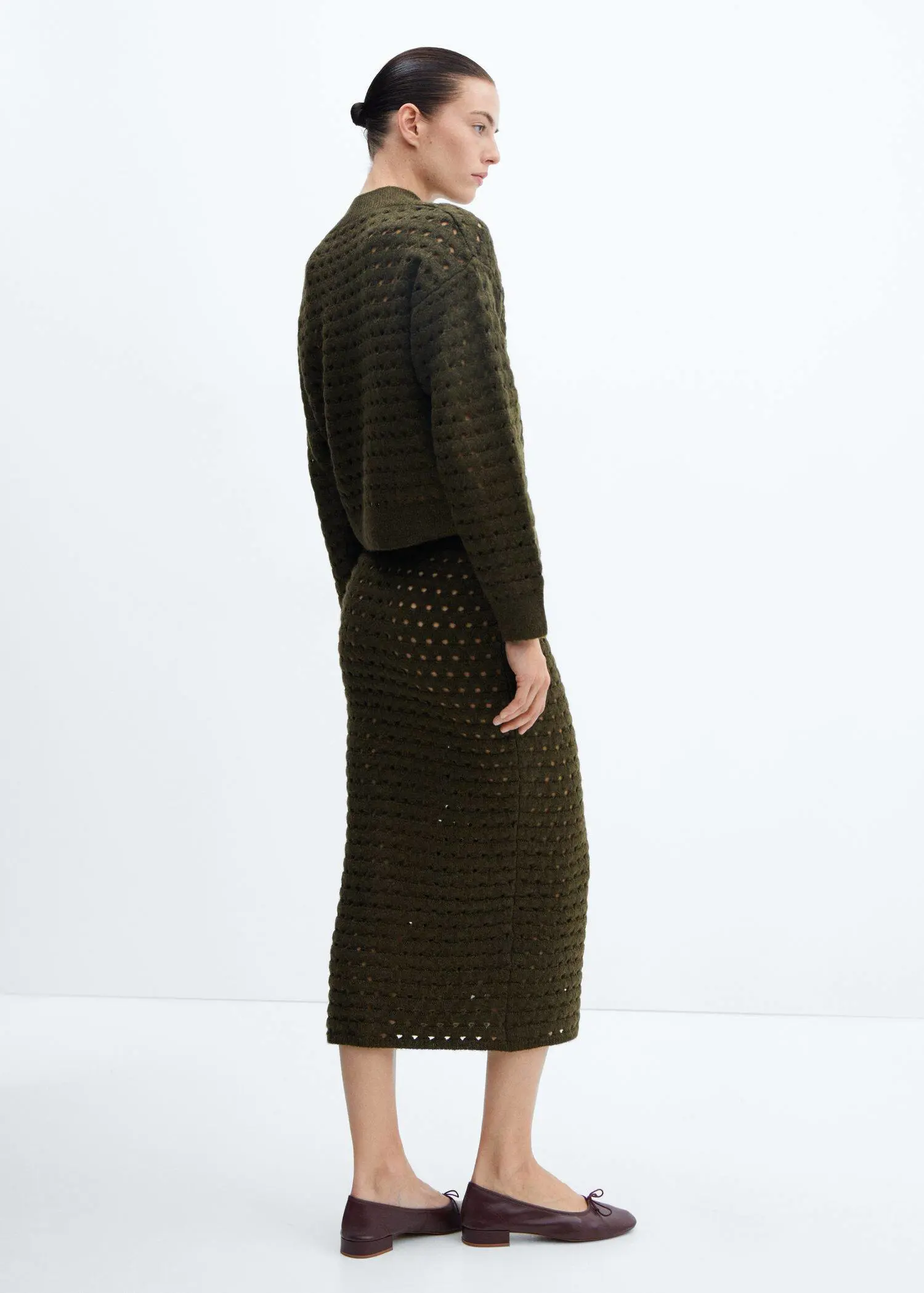 Mango Knitted skirt with openwork details. 3