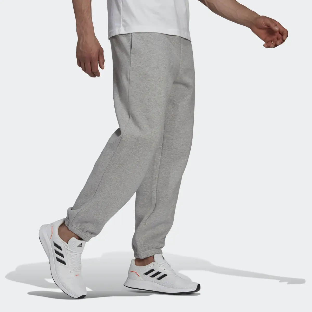 Adidas Essentials FeelVivid Cotton fleece Straight Leg Sweat Pants. 3