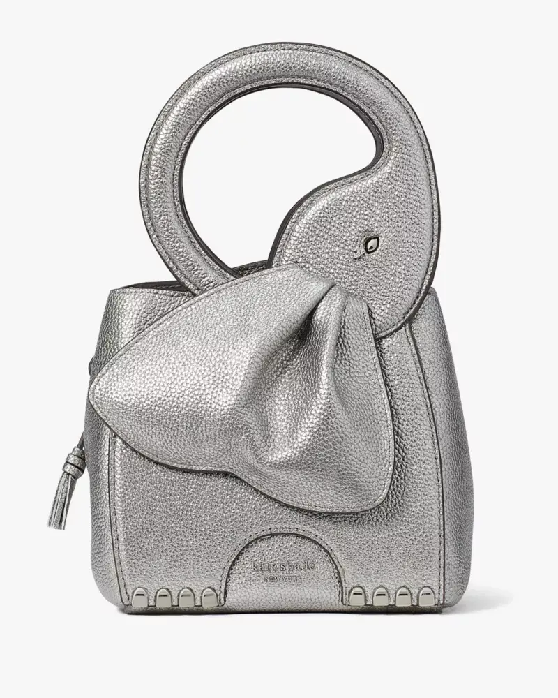 Kate Spade Ellie Metallic 3D Elephant Top-handle Bag. 1