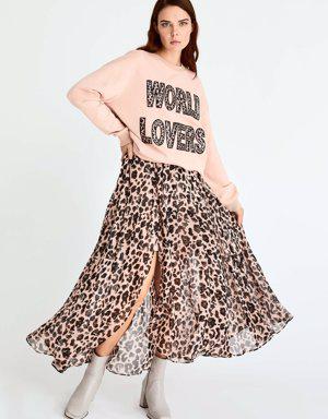 Sheer Leopard Maxi Skirt