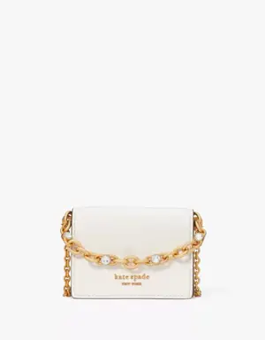 Morgan Embellished Chain Card Case