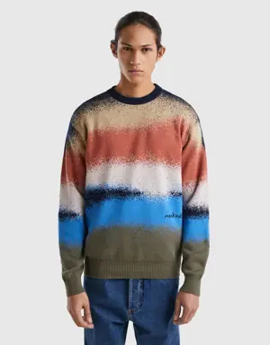 sweater with spray paint effect print