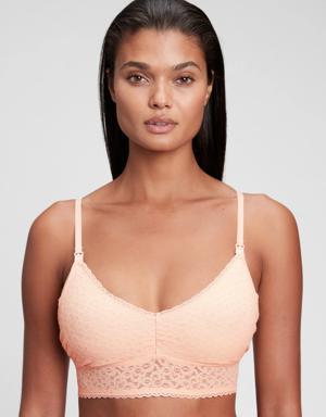 Maternity Lace Nursing Bra pink