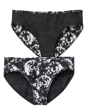 Girl Reversible Camo Tie Dye Bikini Bottom black